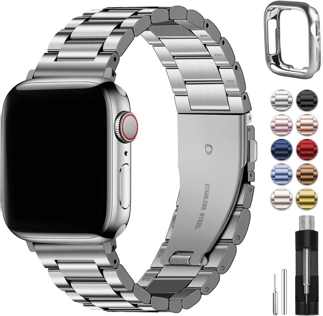 Apple Watch Series 7 45mm GPS + Cellular Stainless Steel Case — Ілюстративне фото — колір може відрізнятися
