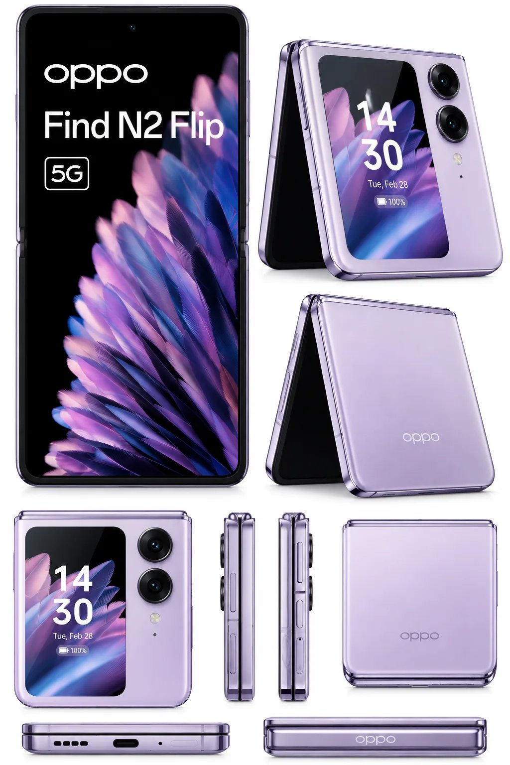 Oppo Find N2 Flip 5G — Ілюстративне фото — колір може відрізнятися