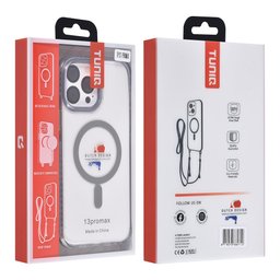 TUNIQ Чохол-накладка для iPhone 13 Pro Max — Шнурок на шию — magsafe — колір: сірий 5