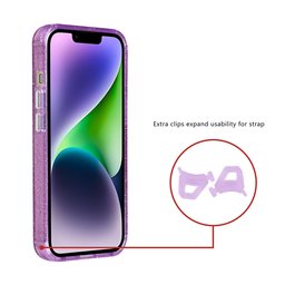 TUNIQ Чохол-накладка для iPhone 14 — Magsafe — Блискітки — Підвіска — колір: фіолетовий 2