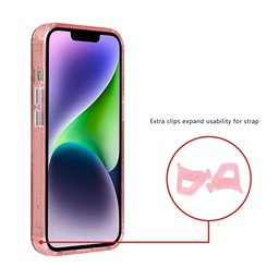 TUNIQ Чохол-накладка для iPhone 14 — Magsafe — Блискітки — Підвіска — колір: рожевий 2