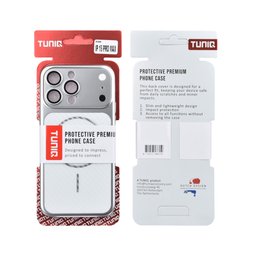 TUNIQ Чохол-накладка для iPhone 15 Pro Max — Magsafe PC з волокнистим візерунком — колір: сріблястий 3