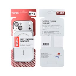 TUNIQ Чохол-накладка для iPhone 15 — Magsafe PC з волокнистим візерунком — колір: сріблястий 3