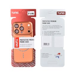 TUNIQ Чохол-накладка для iPhone 15 Pro — Magsafe PC з волокнистим візерунком — колір: помаранчевий 3