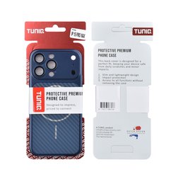 TUNIQ Чохол-накладка для iPhone 15 Pro Max — Magsafe PC з волокнистим візерунком — колір: синій 3