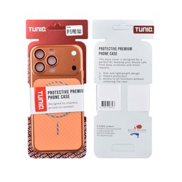 TUNIQ Чохол-накладка для iPhone 15 Pro Max — Magsafe PC з волокнистим візерунком — колір: помаранчевий 3