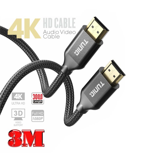 TUNIQ Premium 4K HDMI Кабель — 300cm — колір: чорний