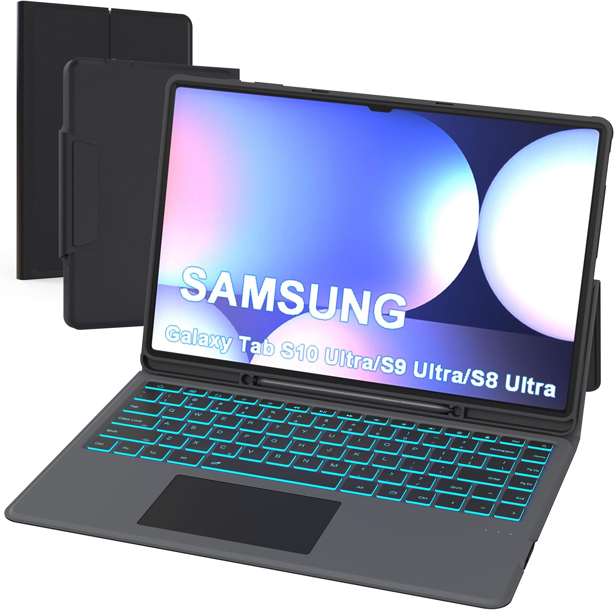 Samsung Galaxy S9 Ultra/S10 Ultra - Book Cover Keyboard Slim AI Key - NORDIC